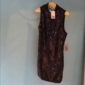 New Forever 21 black sequin and velvet party dress